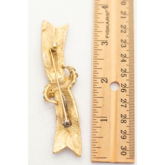 Vintage Golden Ribbon Brooch - A4 - Picture 2 of 2